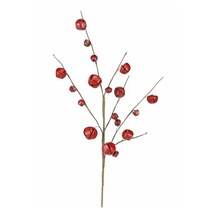18" Long Red Jingle Bell Spray