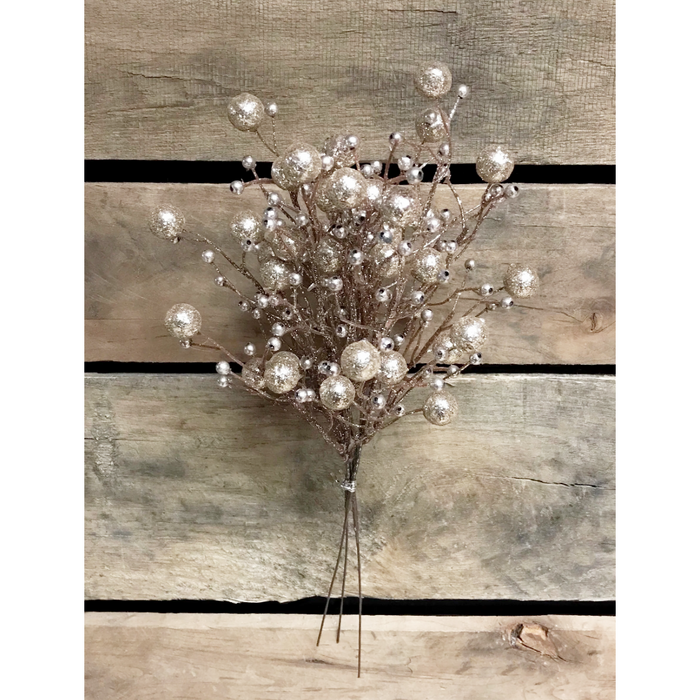 13" Champagne Plastic Beaded Pick - 3 Piece Bundle