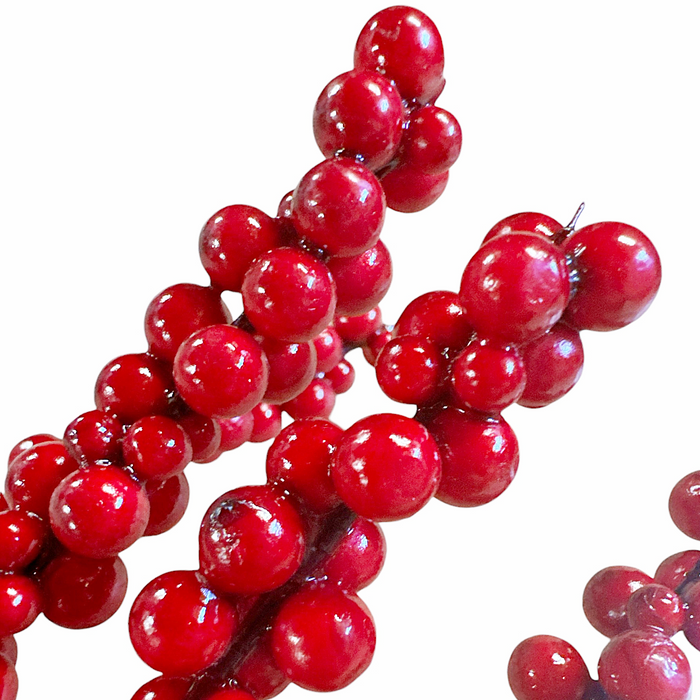 24 Inch Weather Resistant Red Berry Stem