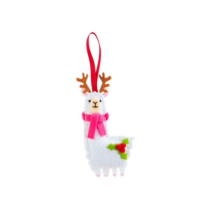 DIY Felt Ornament Kit - Christmas Alpaca