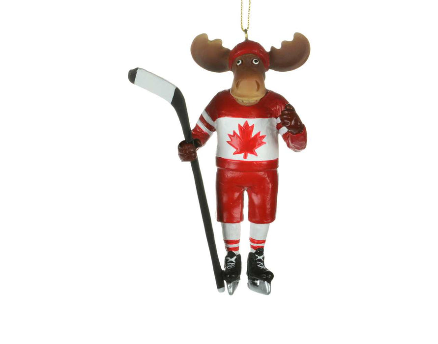4.5" Hockey Player Moose Ornament