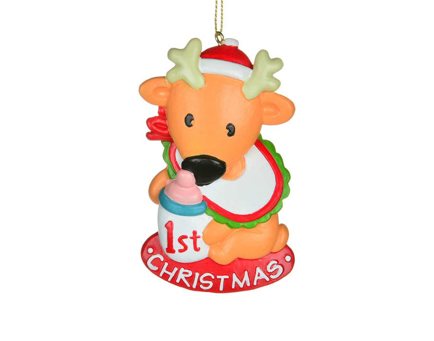 4" Baby's First Christmas Reindeer Ornament