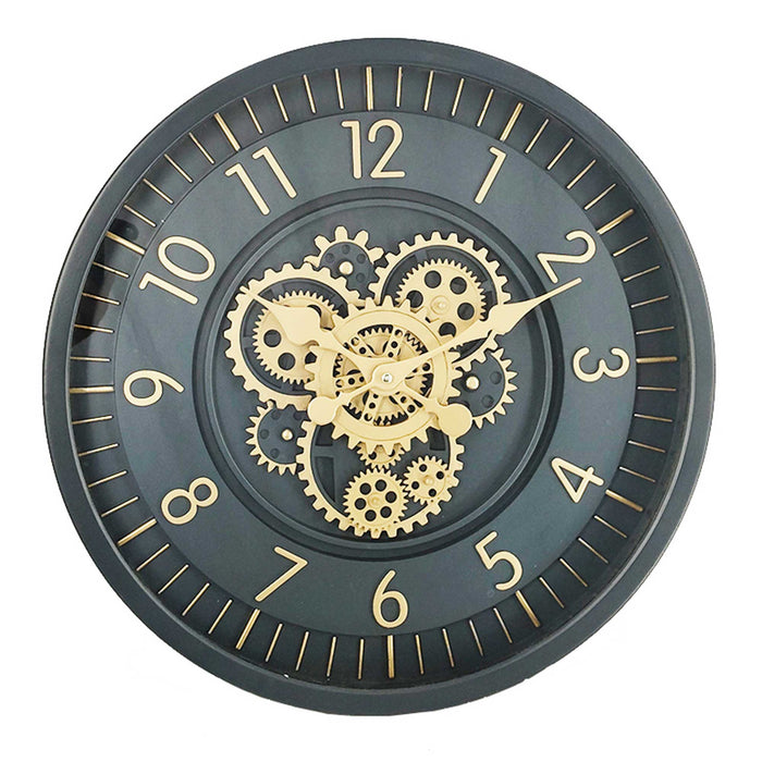 Victorian Moving Gears Clock - Dark Blue