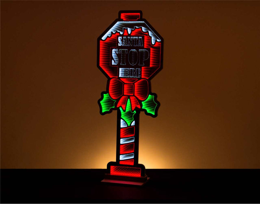 48" Santa Stop infinity Light