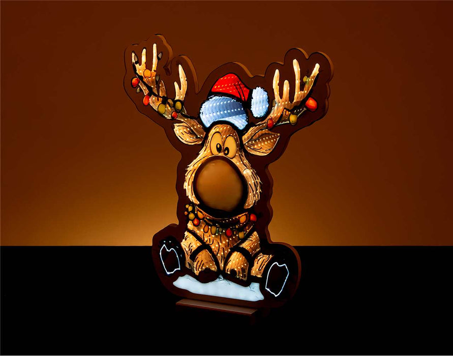 16.5"  Sitting Reindeer Infinity Light