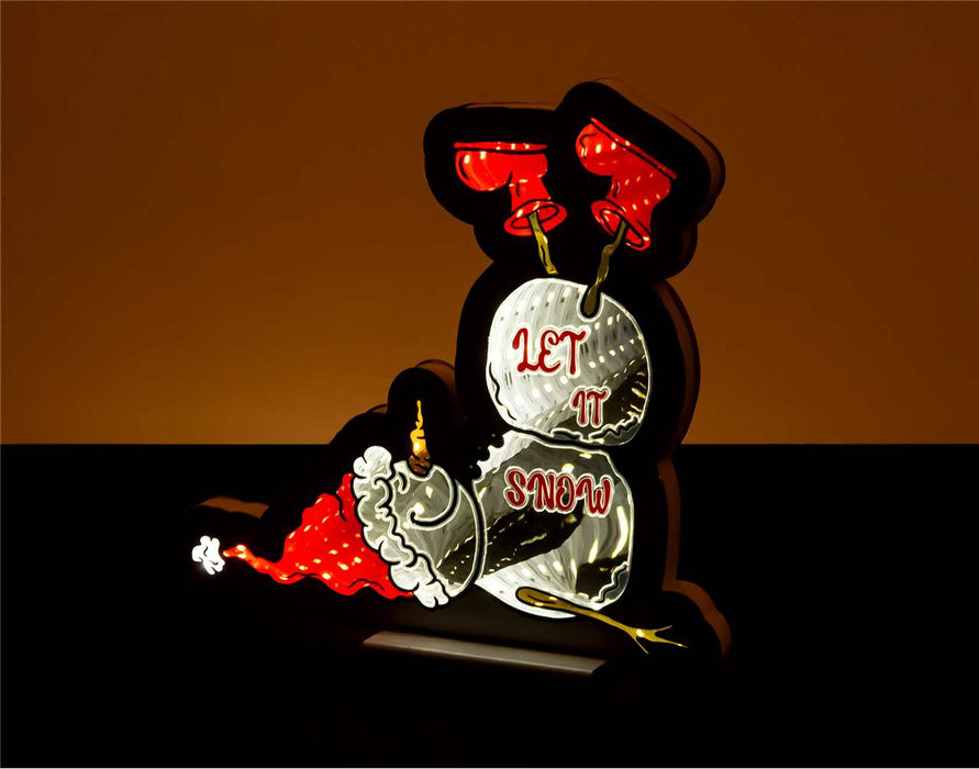 8" "Let it Snow" Snowman Infinity Light