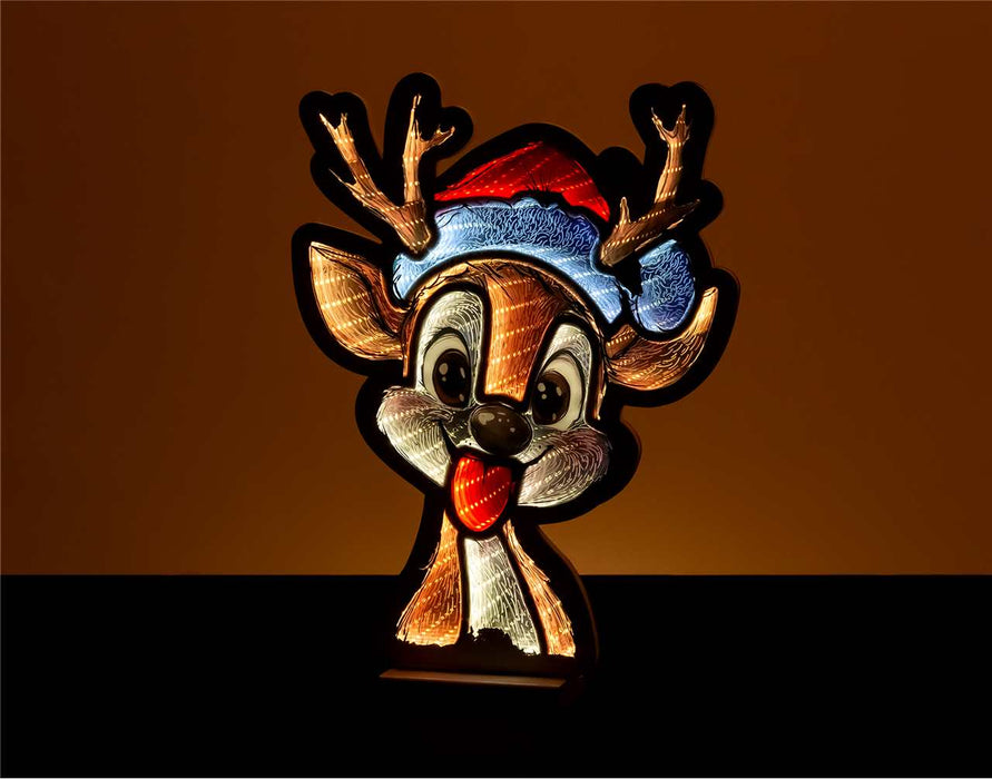 16" Happy Reindeer Infinity Light