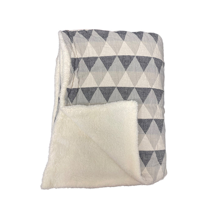 Crinkle Fleece Lined Throw - Mountain
