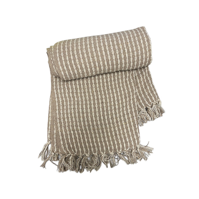 Bombay Stitched Throw - Coffee 60x50