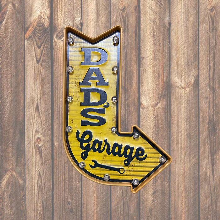 Metal Light Up Sign - "Dad's Garage"