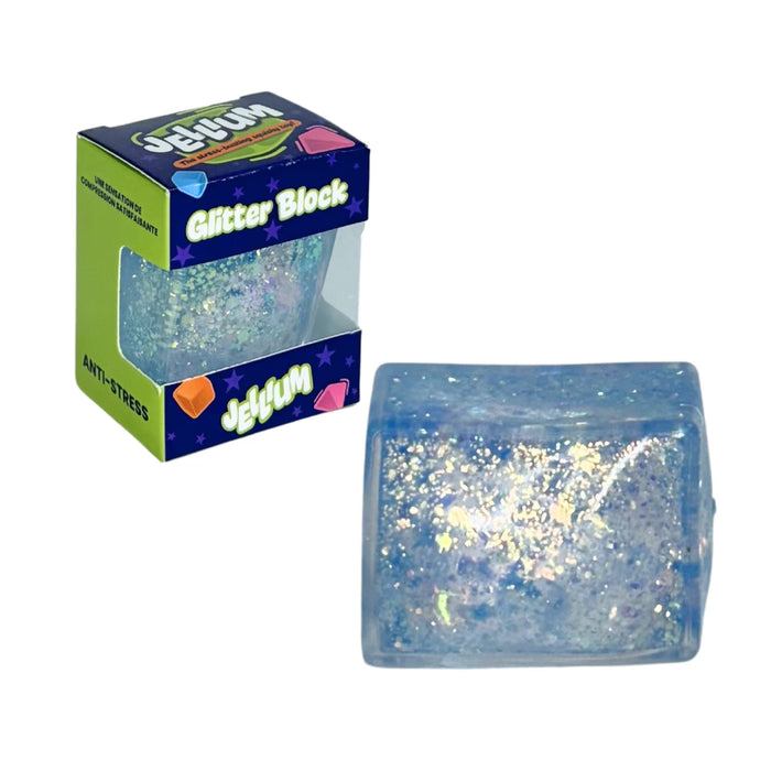 Jellium Stress Toy - Glitter Block