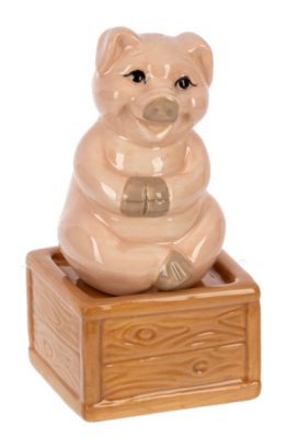 Salt & Pepper Shakers - Pig on a Crate