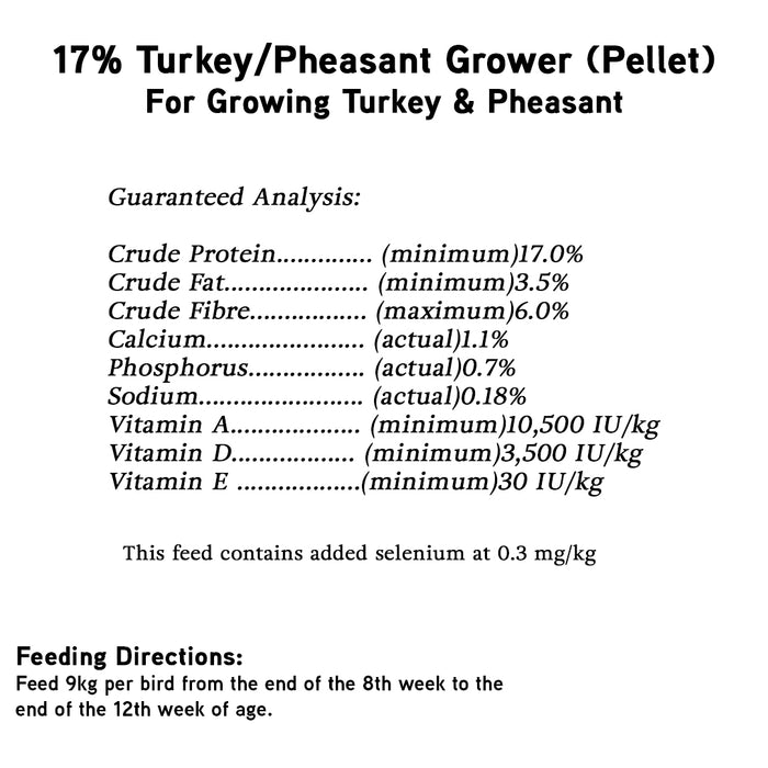 Turkey/Pheasant Grower - 17%AV Pellet