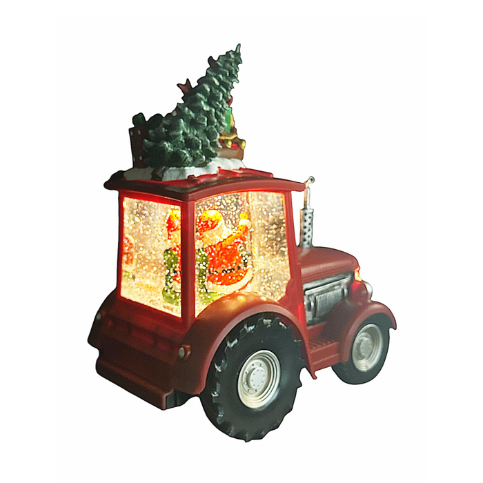 LED Santa Tractor Water Globe