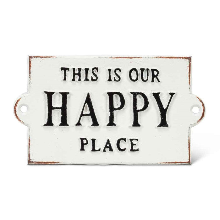 "This is Our Happy Place" Cast Iron Sign - Berry Hill - Country Living Products