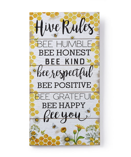 Hive Rules' Wood Sign - Berry Hill - Country Living Products