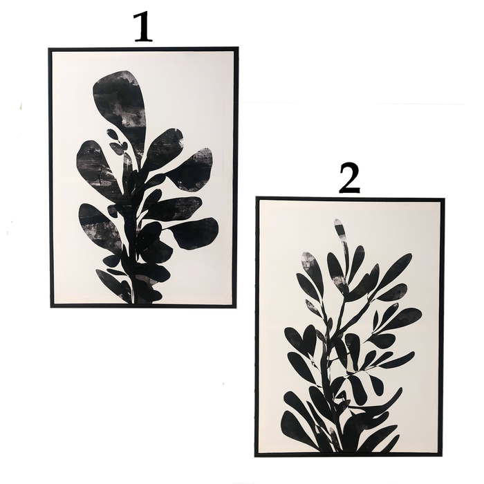 Black & White Canvas Plant Print - Berry Hill - Country Living Products