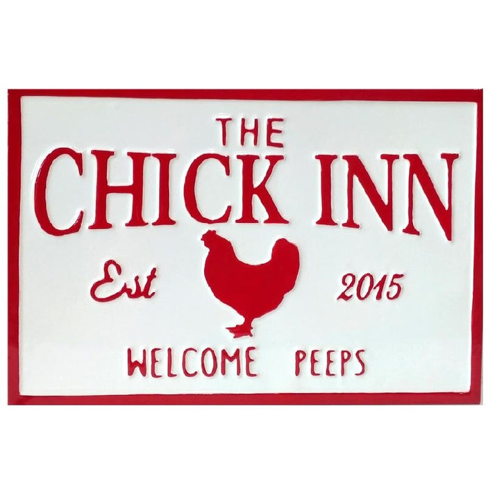 The Chick Inn Enamel Sign - Berry Hill - Country Living Products