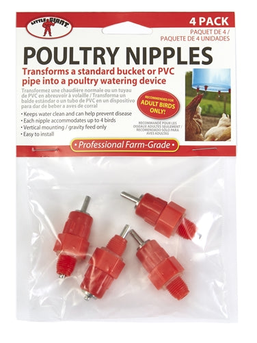 Hen Hydrator Chicken Nipples - 4pk - Berry Hill - Country Living Products