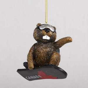 Beaver Snowboarding Ornament - Berry Hill - Country Living Products