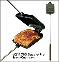 Cast Iron Square Pie Iron - Berry Hill - Country Living Products