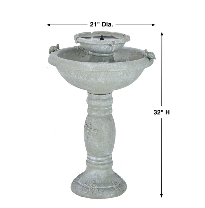 Birdbath - Country Gardens 2-Tier Solar-On-Demand Fountain - Berry Hill - Country Living Products