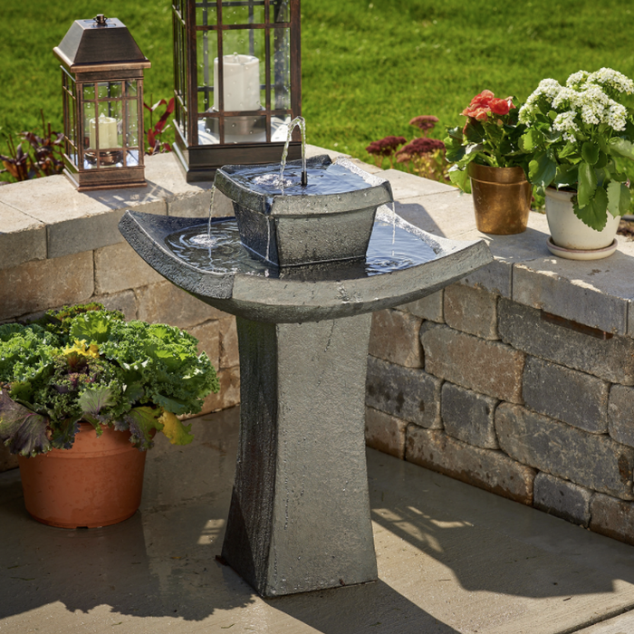 Mahayana Zen 2-Tier Solar Fountain - Berry Hill - Country Living Products