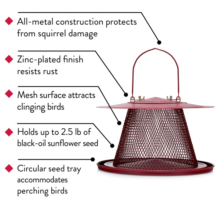 Red No/No Cardinal Wild Bird Feeder- 2.5 lb capacity - Berry Hill - Country Living Products