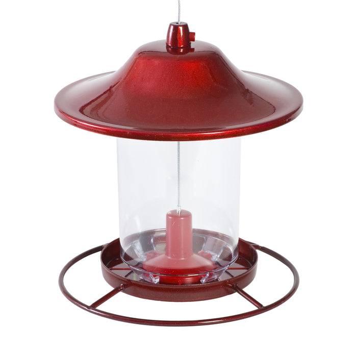Red Sparkle Panorama Bird Feeder - 2 lb capacity - Berry Hill - Country Living Products
