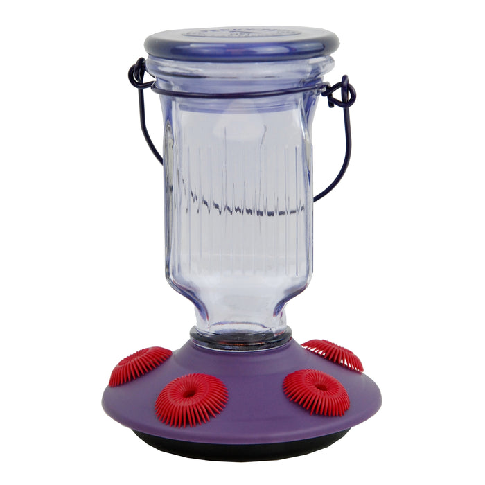 Lavender Field Top-Fill Glass Hummingbird Feeder 16 oz - Berry Hill - Country Living Products