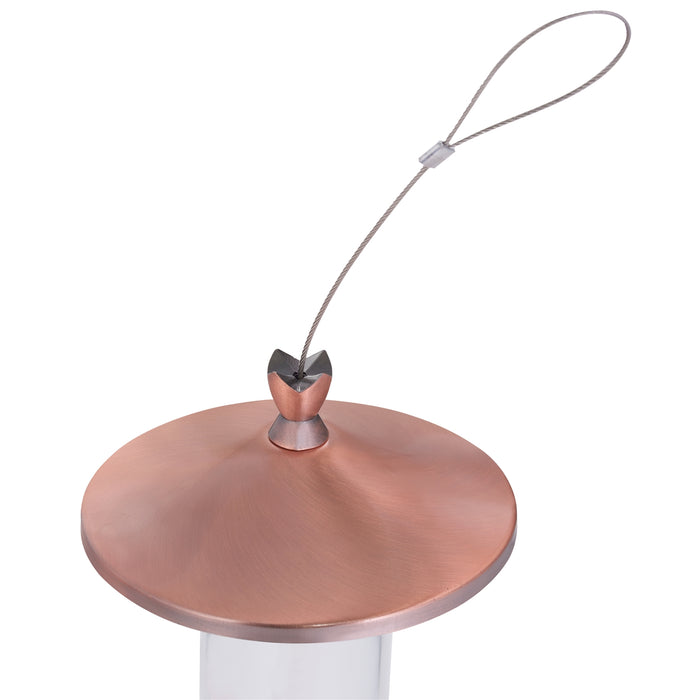 Elegant Copper Glass 12oz Hummingbird Feeder - Berry Hill - Country Living Products