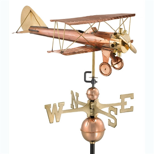 BiPlane Weathervane - Polished Copper - Berry Hill - Country Living Products
