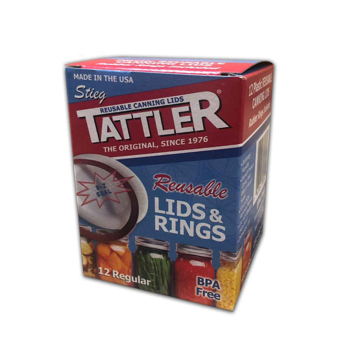 Tattler Re-Usable Canning Lids & Rings, 1 Dozen Regular - Berry Hill - Country Living Products