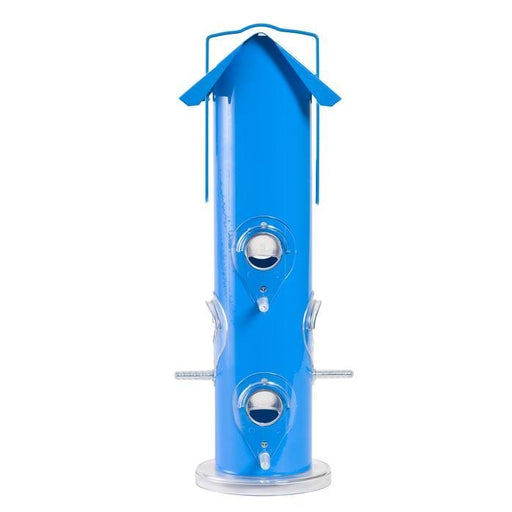 Blue Metal Tube Wild Bird Feeder - Berry Hill - Country Living Products