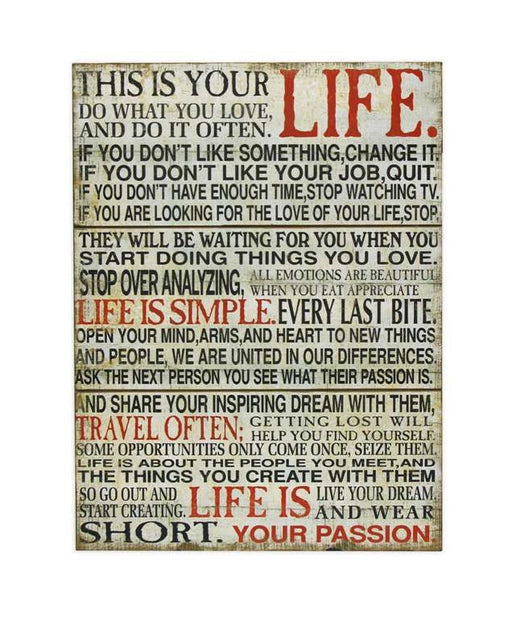 Wooden Sign -This Is Your Life - Berry Hill - Country Living Products
