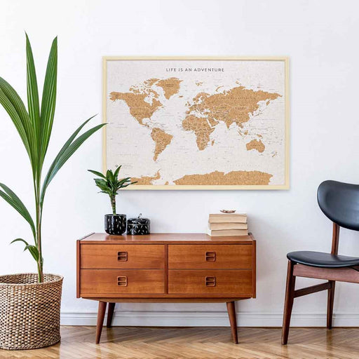 Personalized Travel Map - 37" x 24" - Berry Hill - Country Living Products