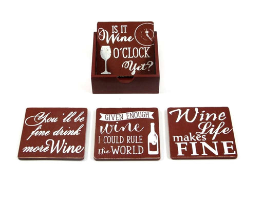 Wine Coasters - Set of 4 - Berry Hill - Country Living Products