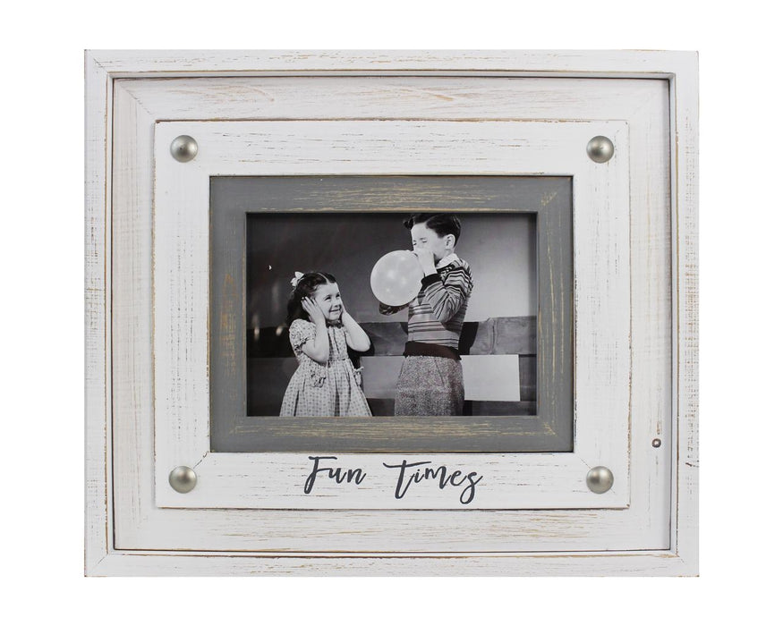 White Wood Photo Frame "Fun Times" - 5" x 7" - Berry Hill - Country Living Products