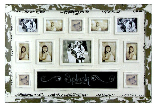 White Picture Frame Collage with Chalkboard - 12 Pictures - Berry Hill - Country Living Products