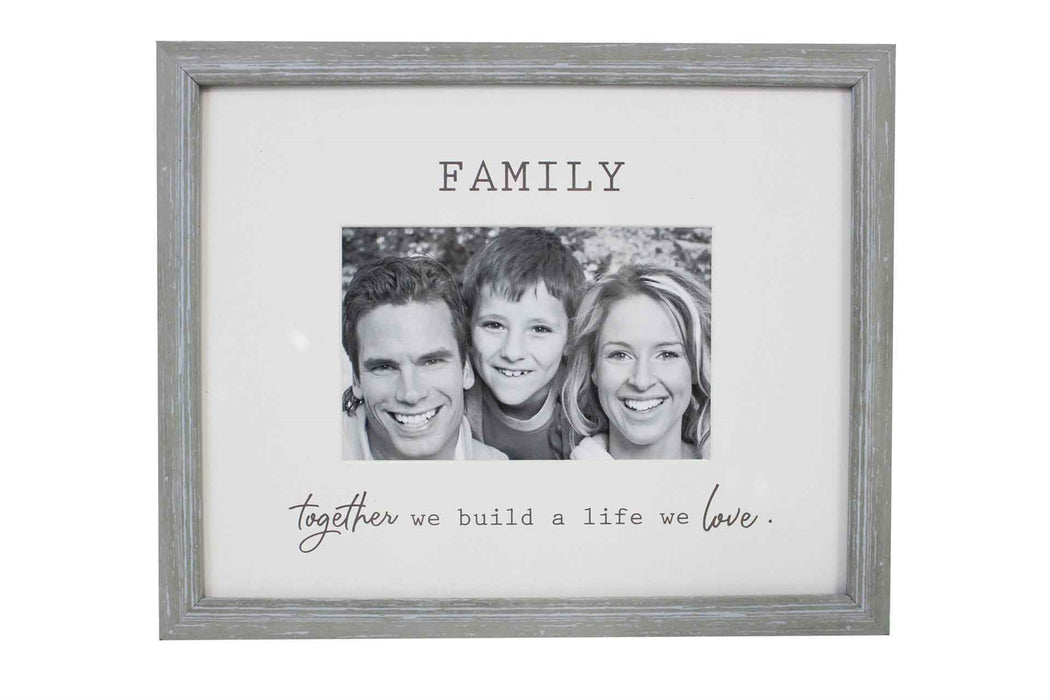 "Family" White & Grey Frame - 4x6 - Berry Hill - Country Living Products