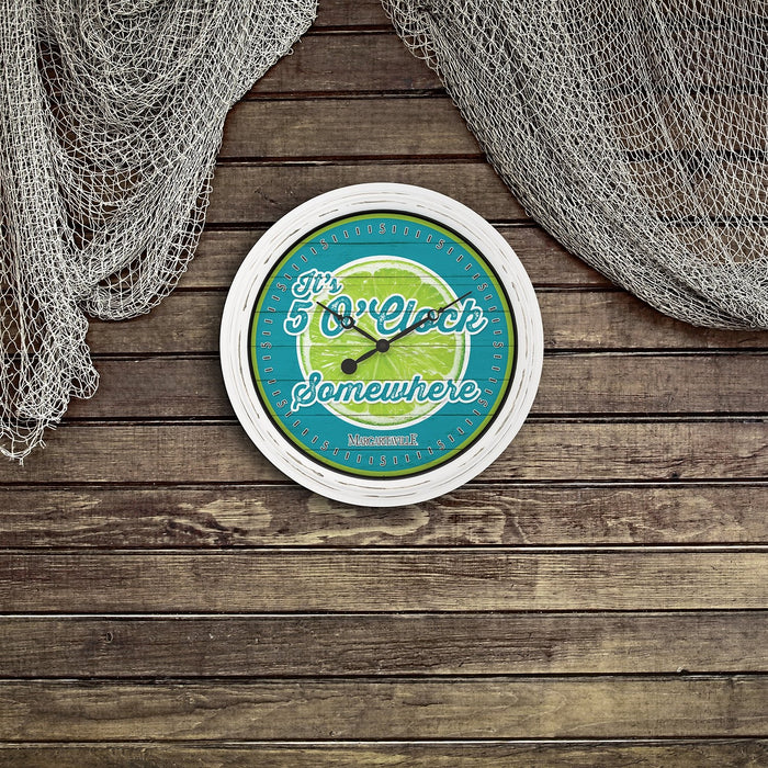 15.75" Margaritaville Indoor/Outdoor Clock - "It's 5 O'Clock Somewhere" - Berry Hill - Country Living Products