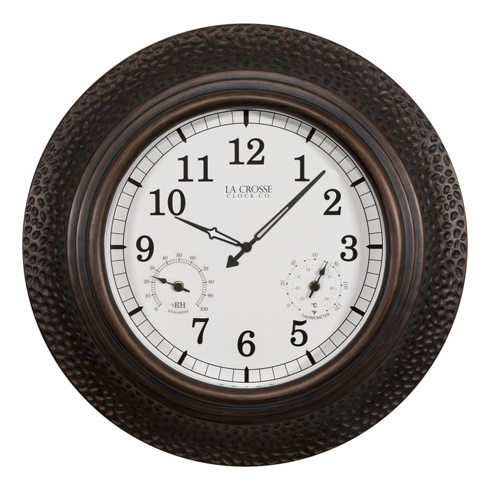 Indoor/Outdoor Poly Brown Resin Wall Clock - 22" - Berry Hill - Country Living Products
