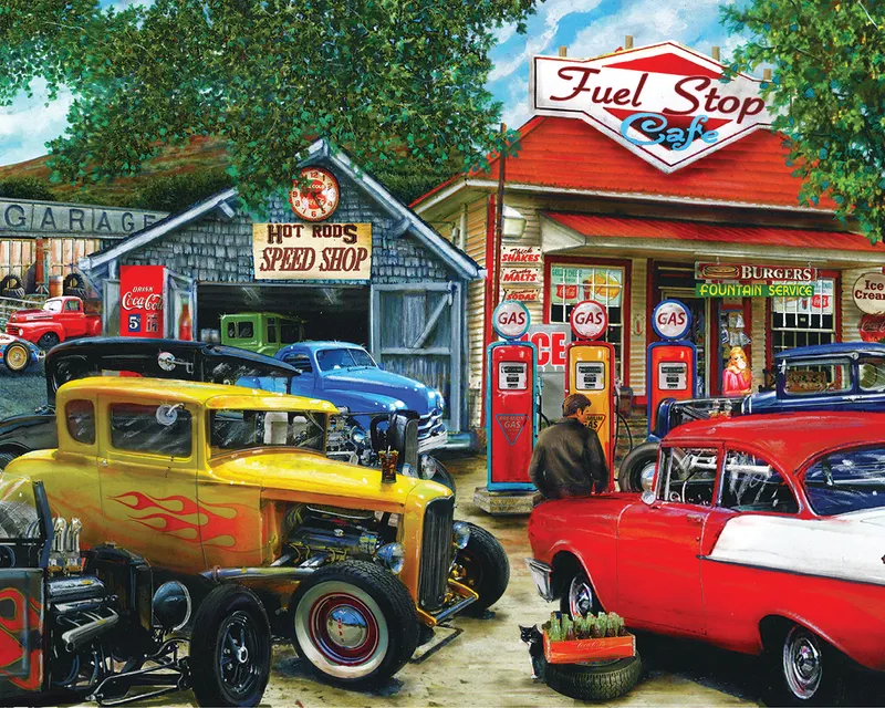 Springbok Puzzle - Hot Rod Café - 1000 piece - Berry Hill - Country Living Products