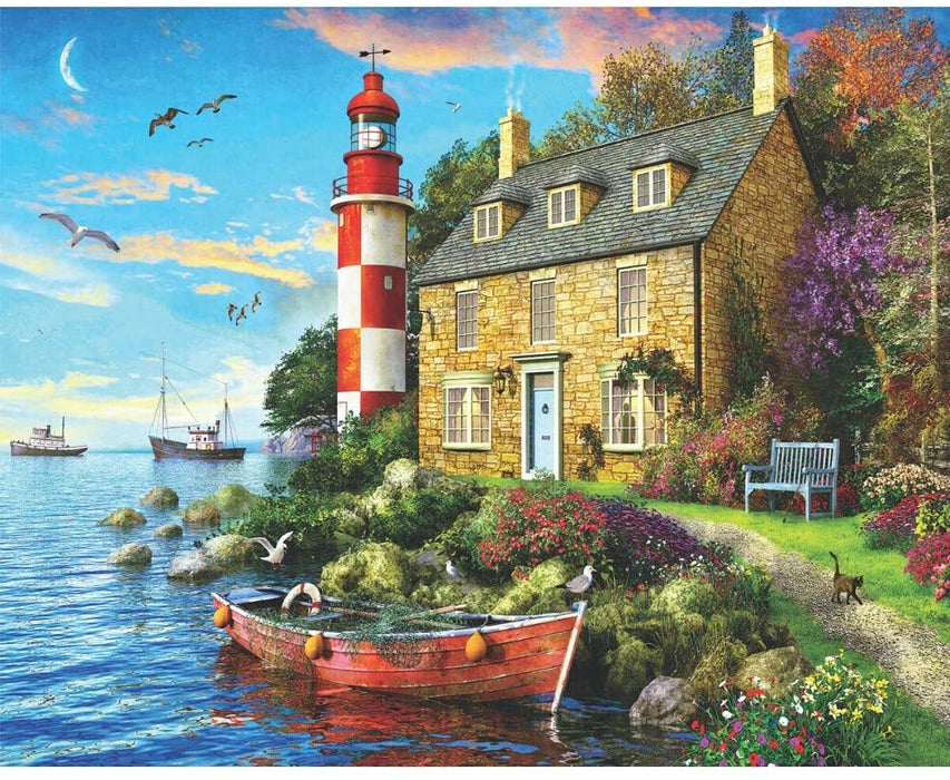Springbok Puzzle - The Cottage Lighthouse - 1000 piece - Berry Hill - Country Living Products