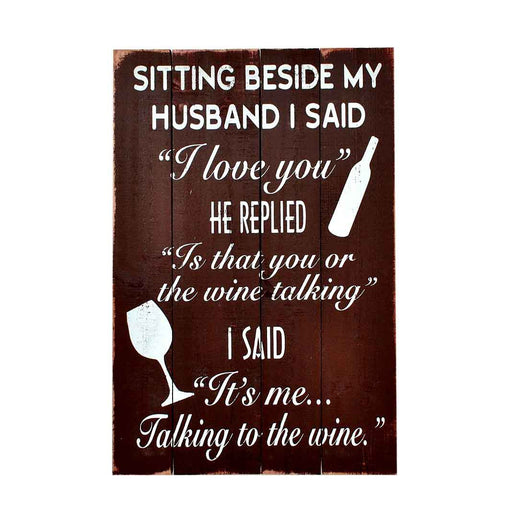 I Love You Wine Wooden Sign - 24x16 - Berry Hill - Country Living Products
