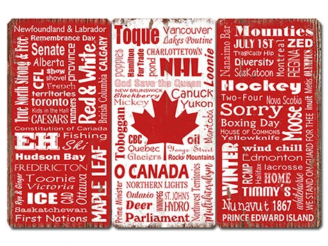 Canadian Words Wooden Sign - 24x16 - Berry Hill - Country Living Products