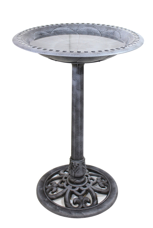 Pedestal Antique Silver Birdbath - Berry Hill - Country Living Products