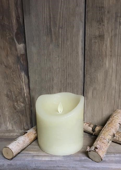 Ivory Real Wax Flameless LED Candle - 4X4" - Berry Hill - Country Living Products
