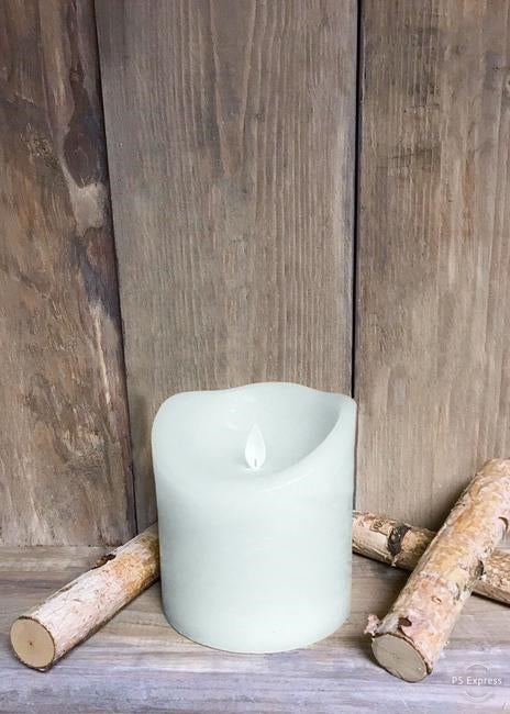 White Real Wax Flameless LED Candle - 4X4" - Berry Hill - Country Living Products