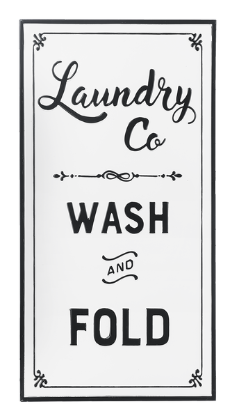 Metal Wall Sign - "Laundry Co, Wash and Fold" - Berry Hill - Country Living Products
